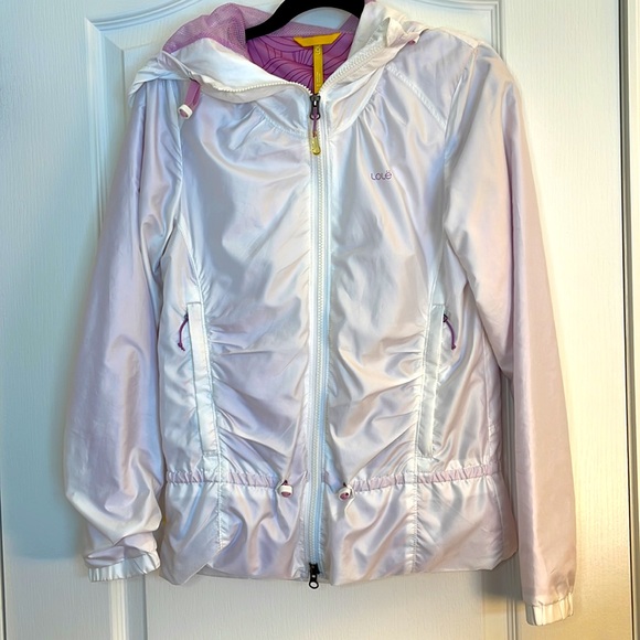 Lol rain jacket white and purple in excellent like new condition size XS - Picture 2 of 8
